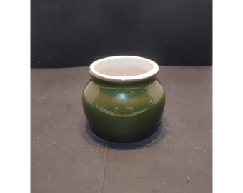 Halls Pottery Individual Bean Pot #461 Forest Green Made In The USA.