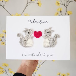 Personalisierte Handgemachte Eichhörnchen Valentinskarte, Besondere Jahrestagskarte, personalisierte Valentinskarte, Eichhörnchen-Liebhaberkarte, Eichhörnchen-Hochzeitskarte