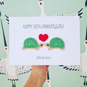 Cartão de crochê personalizado de aniversário de tartaruga, cartão de casamento de tartaruga, cartão de dia dos namorados de tartaruga, cartão de amante de tartaruga, cartão de aniversário personalizado