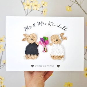 Personalised Handmade Wedding Card, Bunny Wedding Card, Luxury Wedding Card, Mr & Mrs Card, Newlywed Keepsake Card, Couples Wedding Gift