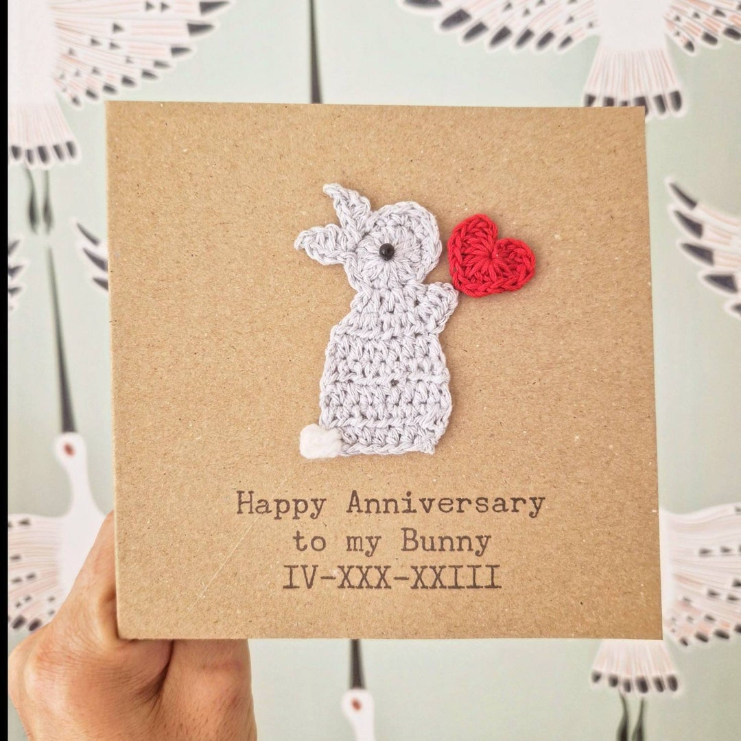Personalised Bunny Anniversary Card Valentine Bunny Card - Etsy