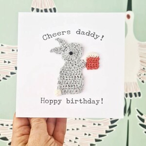 Tarjeta del Día del Padre Bunny & Beer, Tarjeta linda del Día del Padre, Tarjeta de cumpleaños personalizada para papá, Tarjeta para amantes de la cerveza, Tarjeta de papá peculiar, Tarjeta de cumpleaños masculina