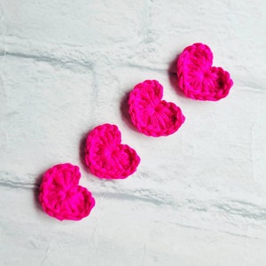 Corazones De Ganchillo Hechos A Mano, Apliques De Corazón, Corazones De Ganchillo Rosa, Adornos Artesanales, Artículos De Costura, Scrapbooking, Suministros Para Fabricación De Tarjetas