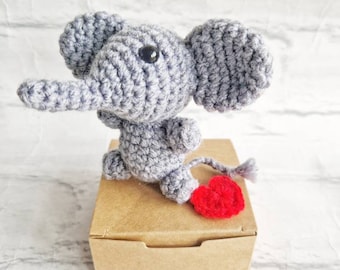 Crochet Baby Elephant Handmade & Gift Boxed, Elephant Toy, Elephant Gift, Crochet Elephant, Mini Beast, Christmas Stocking Filler