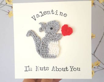 Personalised Handmade  Squirrel Valentine Card, Quirky Squirrel Card, Cute Valentine Card, Squirrel Anniversary Card, Squirrel Birthday Card