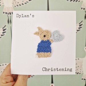Biglietto di battesimo coniglietto fatto a mano personalizzato, Biglietto per neonato ispirato a Peter Rabbit, Biglietto per neonato, Biglietto di compleanno coniglietto, Biglietto di compleanno per bambini,