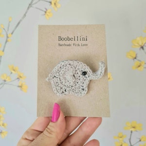 Handmade Crochet Elephant Brooch, Cute Fashion Accessories, Kitsch Accessories, Elephant Pin, Elephant Accessories, Animal Brooch, Xmas Gift