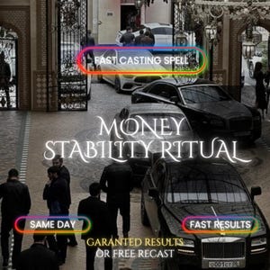 Puede incluir: Una escena con varios coches de lujo aparcados en un patio con personas caminando cerca. Las superposiciones de texto incluyen FAST CASTING SPELL, MONEY STABILITY RITUAL, SAME DAY, FAST RESULTS y GARANTED RESULTS OR FREE RECAST.
