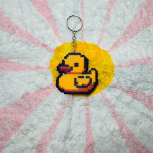 Rubber Ducky Keychain | HandMade Perler Art Gift