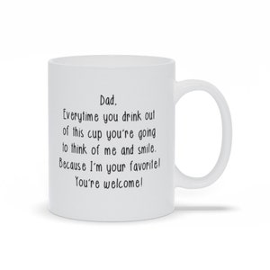 Tazas de papá, papá carta tazas de café, regalo del día de los padres, tazas de regalo de la hija favorita, tazas de humor del padre, tazas de regalo personalizadas del padre, abuelo regalos