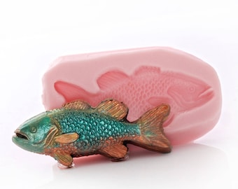 Silicone Fish Mold - Food Safe Fondant Chocolate Candy Gum Paste Mold - Jewelry Resin Metal Clay Fimo Mod Podge Melt Sculpey Mold  (899)