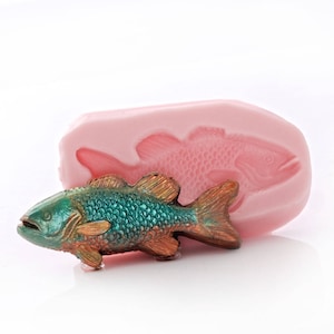 Silicone Fish Mold - Food Safe Fondant Chocolate Candy Gum Paste Mold - Jewelry Resin Metal Clay Fimo Mod Podge Melt Sculpey Mold  (899)