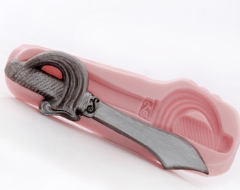 Sword Mold (IMPERFECT/SLIGHT DEFECT) Flexible Silicone, Fondant, Clay, Resin.  Pirate Dagger Mold, Cake Decorating, Crafts, Jewelry(S410)