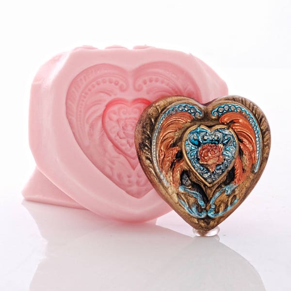 Forma silikonowa w kształcie serca, elastyczna, łatwa w użyciu, bezpieczna dla żywności, do fondantu, czekolady, miętówek, biżuterii, żywicy, gliny polimerowej, gliny metalowej, uretanu (891)