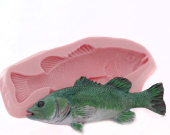 Silicone Fish Mold - Food Safe Chocolate Candy Fondant Ice Mold Flexible Soap Candle Wax Resin Polymer Clay Mold 5 & 3/8th inches long (408)