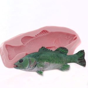 Silicone Fish Mold Food Safe Chocolate Candy Fondant Ice Mold Flexible Soap Candle Wax Resin Polymer Clay Mold 5 & 3/8th inches long 408 image 1