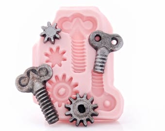 Wheels Cogs Industrial *Food Safe* Silicone Candy mould Fondant Mould LARGE GEARS mould Finnabair Imaginarium NEW Embellishments