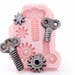 Steampunk Gear Cog and Bolt Silicone Mold Easily make 2 Gears and 2 Bolts Flexible Food Safe Fondant, Candy, Resin, Clay Mold (559)