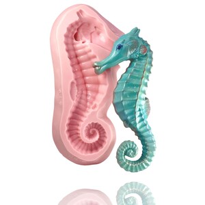 Seahorse Mold Chocolate, Candy, Resin, Clay, Food Safe Nautical Sea Horse Silicone Mold / Mould  (412)