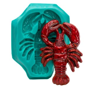 Silikonform Hummer - Lebensmittelechte Fondant-Schokoladenform - Schmuck-, Harz-, Metall-, Ton-, Fimo-, Seifen-, Mod Podge-Schmelzform (405)