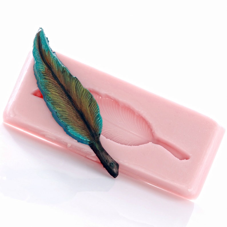 Feather Silicone Mold Mould Food Safe Fondant Sugar Chocolate Candy Butter Cream Cheese Mint Mould Jewelry Resin Polymer Clay PMC Mold 715