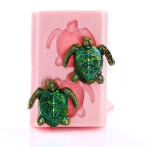 Turtle Silicone Mold - Sea Turtle Silicone Mold - Food Safe Fondant Chocolate Mint - Jewelry Resin Polymer Clay Soap Embed Metal Clay (873)