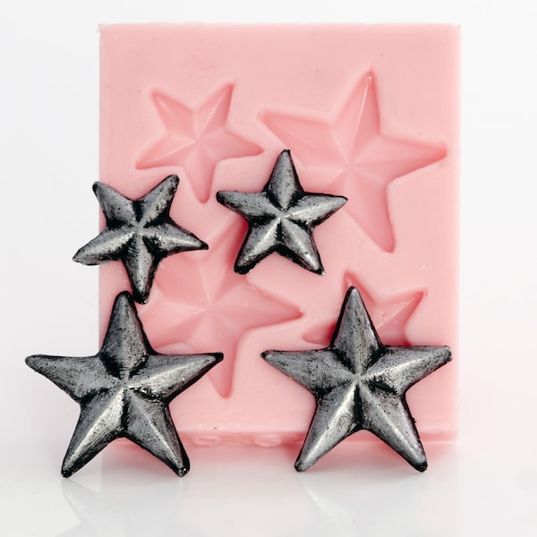 Silicone star mold - primitive star mould easy to use with resin, clay, metal clays, create jewelry and crafts - fondant, gum paste   (902)