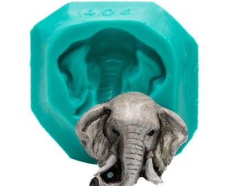 Elephant Flexible Silicone Mold for Polymer Clay, Resin, Soap, Wax, Plaster, Paper, Metal, Cabochons, Jewelry, Scrapbooking and More (404)