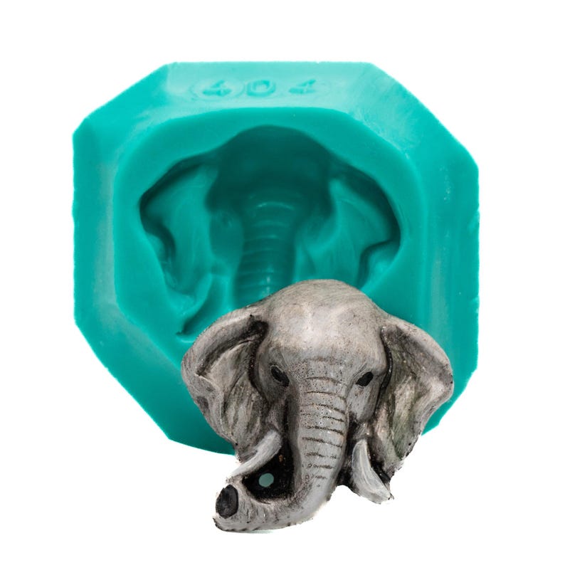 Molde flexible de silicona con forma de elefante para arcilla polimérica, resina, jabón, cera, yeso, papel, metal, cabujones, joyería, scrapbooking y más (404) imagen 1