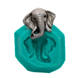 Molde flexible de silicona con forma de elefante para arcilla polimérica, resina, jabón, cera, yeso, papel, metal, cabujones, joyería, scrapbooking y más (404) imagen 9