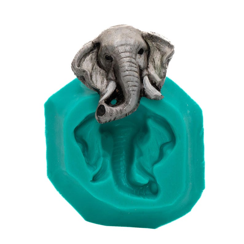 Molde flexible de silicona con forma de elefante para arcilla polimérica, resina, jabón, cera, yeso, papel, metal, cabujones, joyería, scrapbooking y más (404) imagen 9