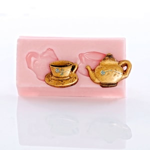 Tea Pot Mold (IMPERFECT/SLIGHT DEFECT) Flexible Silicone, Food Safe, Fondant, Chocolate, Candy, Cream Cheese Mints, Resin, Clay  (S856)