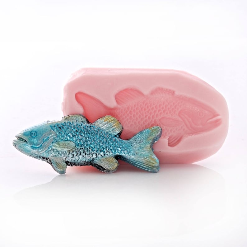 Silicone Fish Mold Food Safe Fondant Chocolate Candy Gum Paste Mold Jewelry Resin Metal Clay Fimo Mod Podge Melt Sculpey Mold 899 image 5