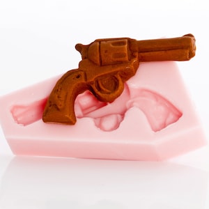 Mold western gun- silicone mold - Wild west pistol mold - Jewelry resin, clay mold, low melt metal - fondant, chocolate mold (910)