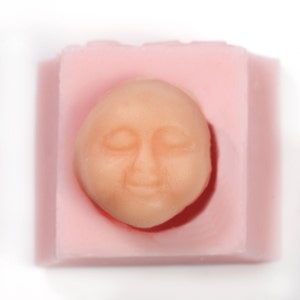 Face silicone mold for crafts, resin casting, polymer clays, plaster, original design flexible mold 522 image 1