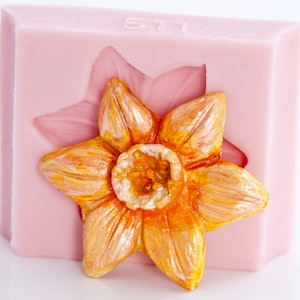 Siliconenmal narcis voor het maken van bloem van 40 mm van fondant, candy melt, chocolade, hars, polymeerklei sieradenmal (511)
