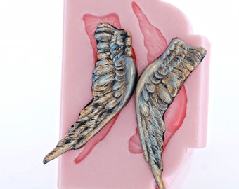 Silicone Mold Angel Wings Food Safe Approved Flexible Silicone Fondant Chocolate Jewelry Craft Mold Resin Polymer Clay Metal Clay  (808)