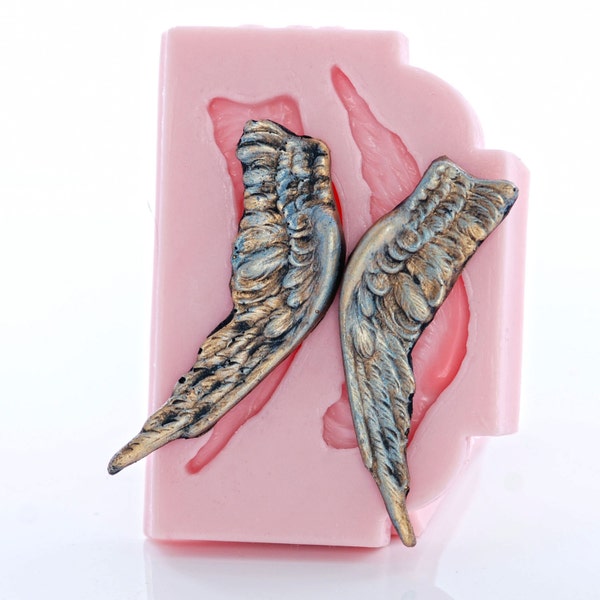 Silicone Mold Angel Wings Food Safe Approved Flexible Silicone Fondant Chocolate Jewelry Craft Mold Resin Polymer Clay Metal Clay  (808)