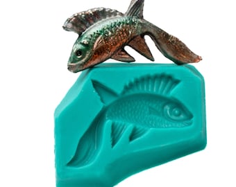 Mold Flexible Silicone Fish Mould - Food Safe Fondant Chocolate Candy Mold - Jewelry Resin Metal Clay Fimo Soap Mod Podge Melt Mold  (878)