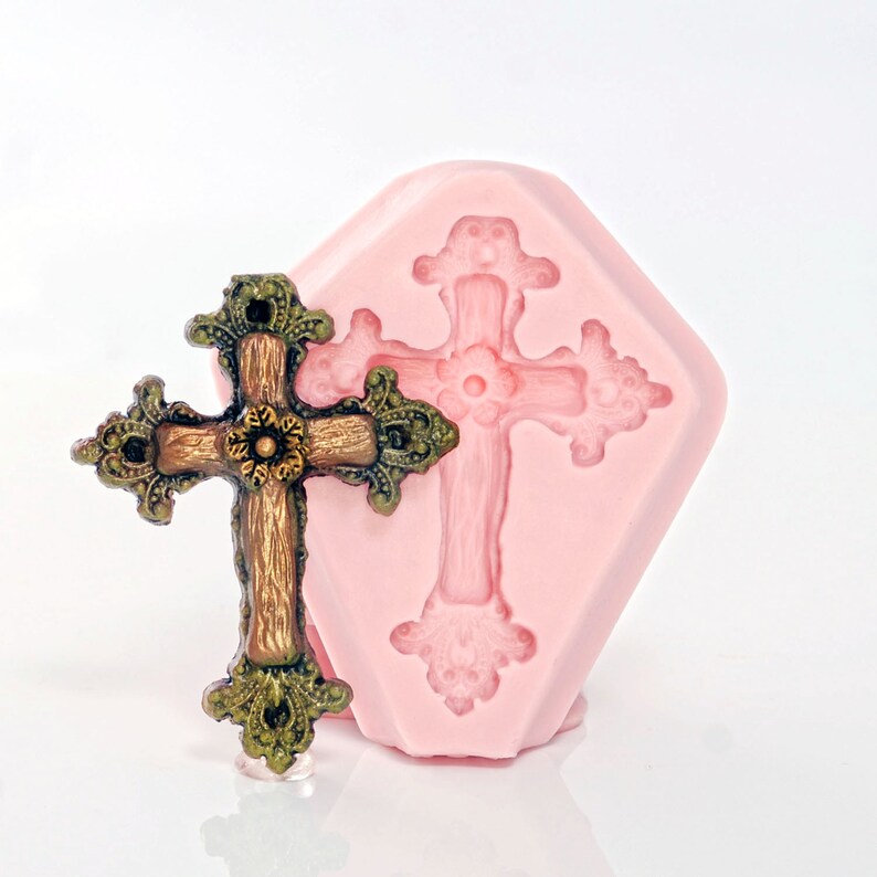 Silicone Rustic Cross Mold Mould for Fondant Gum Paste Etsy