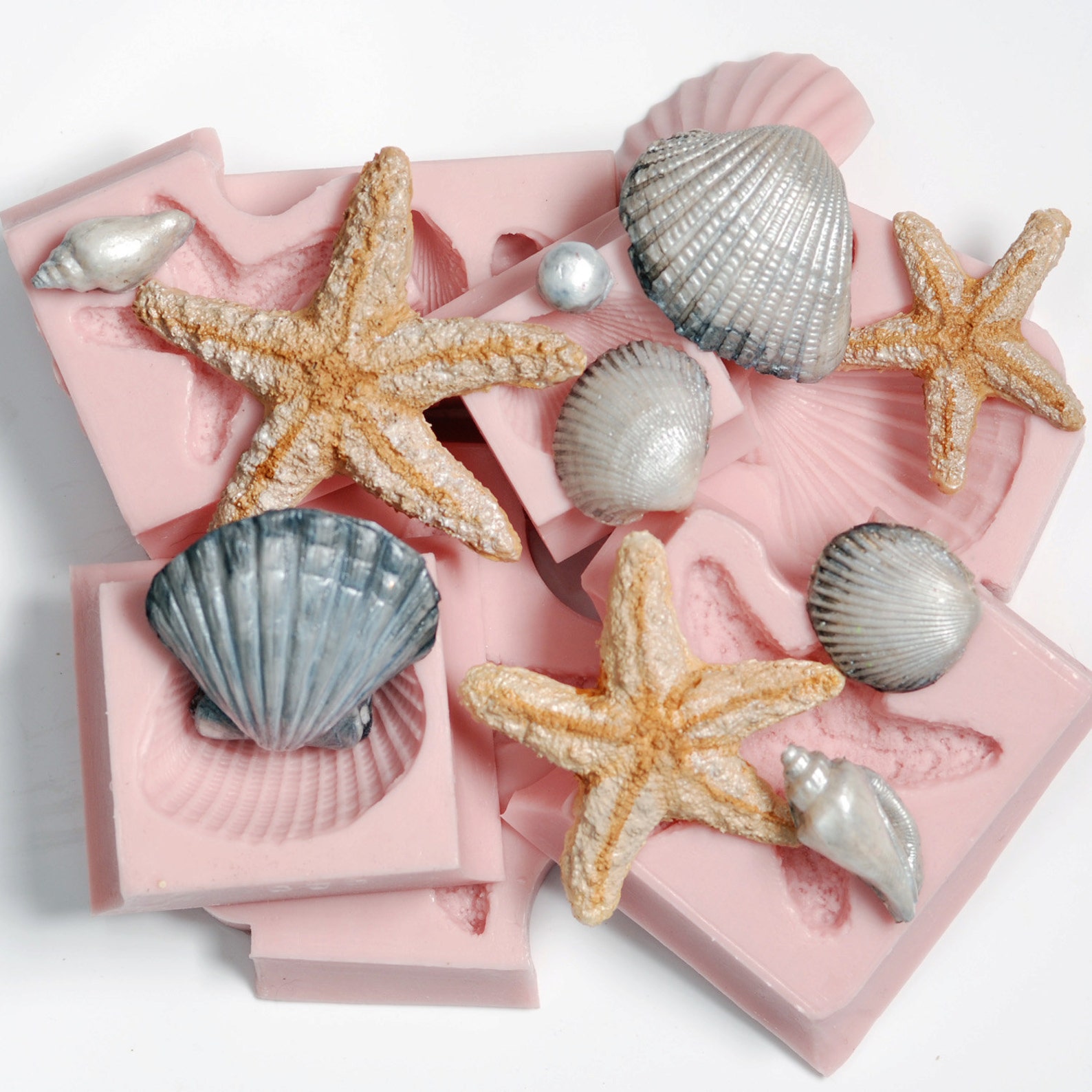 Silicone Seashell Molds Set of 7 Moulds Fondant Sea Shell Etsy