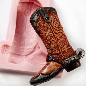 Stampo in silicone per stivali da cowboy - Fondente, Stampo per cioccolato - Stampo per sapone - Stampo per candele - Stampo in resina - Stampo artigianale - Stampo per carta - Stampo per argilla (927)