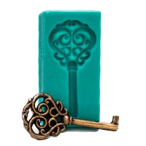 Skeleton Key Mold - Mould - Create Victorian decorative keys from clay - resin - pmc - sculpy -metal clays with ease  (001)