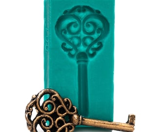 Skeleton Key Mold - Mould - Create Victorian decorative keys from clay - resin - pmc - sculpy -metal clays with ease  (001)