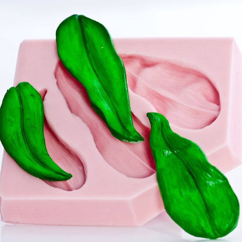 Leaf Silicone Mold Create 3 Leaves Lily Style Fondant Etsy