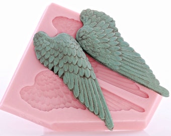 Large Angel Wing Silicone Mold Made From Food Safe Silicone Fondant Gum Paste Chocolate Craft Mold For Resin Polymer Clay Metal Clay (826)