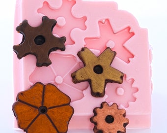Spur Rowel Silicone Mold Mould Food Safe Cake Decorating Tool Fondant Chocolate Mint Craft Resin Polymer Clay Flexible Mould (830)