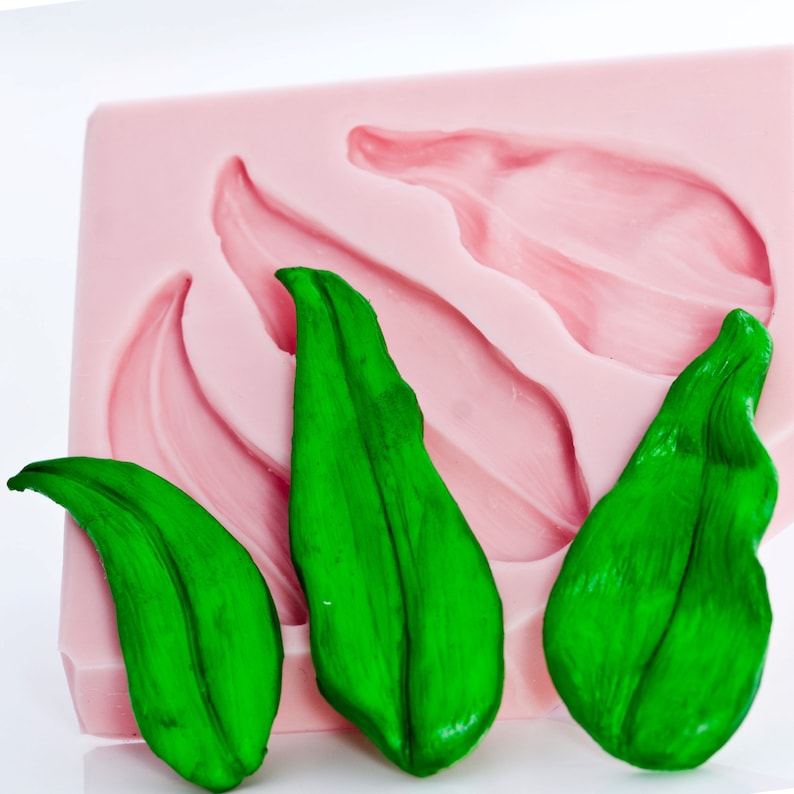 Leaf Silicone Mold Create 3 Leaves Lily Style Fondant Etsy