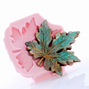 Große Ahornblatt Silikonform - Herbst Blatt Lebensmittelsichere Gießform Fondant Praline - Schmuck Bastelform Harz Polymer Clay Seife Wachs (745)