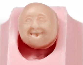 Face silicone mold for crafts, resin casting, polymer clays, plaster, original design flexible mold (530)